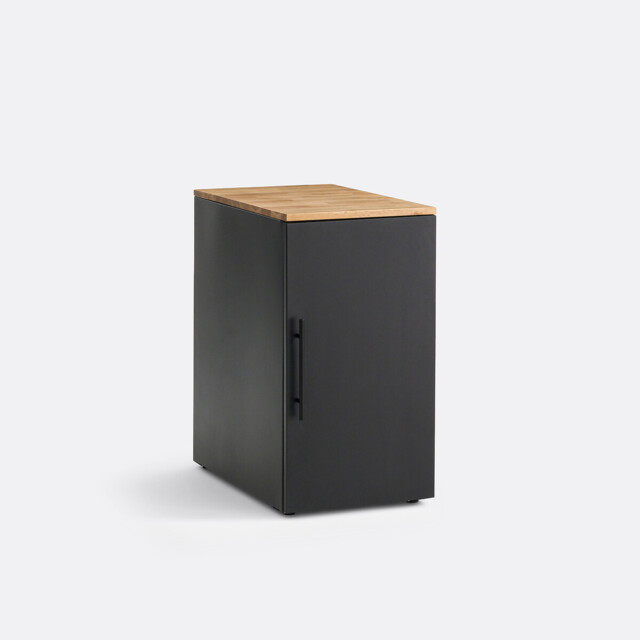 Hiba Oak & Metal 1-Door Desk Cupboard Unit - image 1