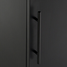 Hiba Oak & Metal 1-Door Desk Cupboard Unit - thumbnail 4