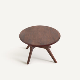 Maricielo Solid Walnut Ellipse Coffee Table - thumbnail 4