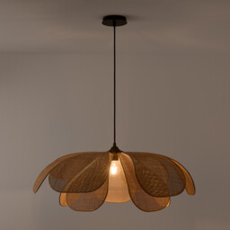 Lola 80cm Diameter Rattan Petal Ceiling Light - thumbnail 3