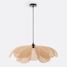 Lola 80cm Diameter Rattan Petal Ceiling Light - thumbnail 1