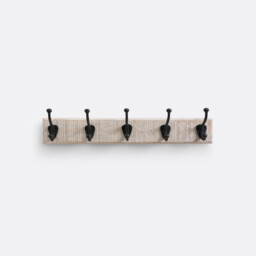 Logas Solid Mango Wood Coat Hook with 5 Double Hooks - thumbnail 2