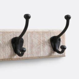 Logas Solid Mango Wood Coat Hook with 5 Double Hooks - thumbnail 3
