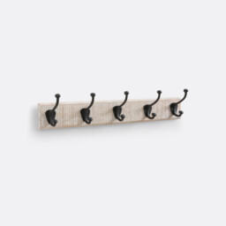 Logas Solid Mango Wood Coat Hook with 5 Double Hooks