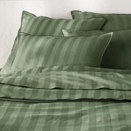 Victor Striped Washed Cotton Satin 300 Thread Count Duvet Cover - thumbnail 2