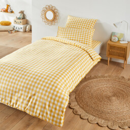 Veldi Yellow Gingham Check 100% Cotton Child's Duvet Cover