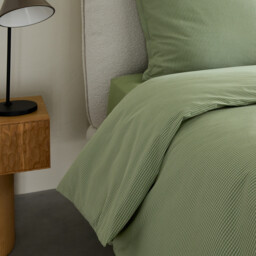 Sabbal Washed Cotton Percale 300 Thread Count Duvet Cover - thumbnail 4