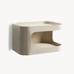 Sandoval Steel Wall-Mounted Bedside Table with 1 Compartment