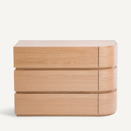 Evoria Oak Veneer Round Corner Chest of Drawers For Modular Wardrobe - thumbnail 1