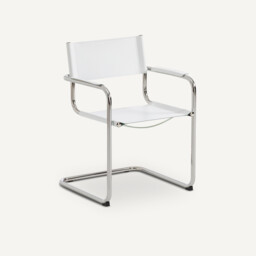 Winset Genuine Split Leather Table Armchair - thumbnail 1