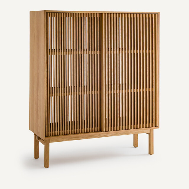 Tinos Openwork Oak High Sideboard - image 1