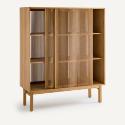 Tinos Openwork Oak High Sideboard - thumbnail 3