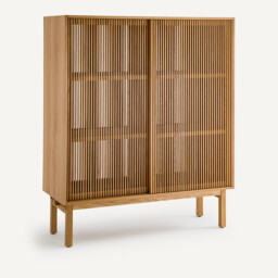 Tinos Openwork Oak High Sideboard - thumbnail 1