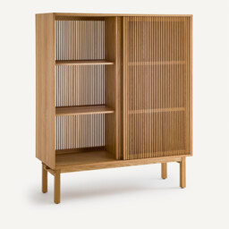 Tinos Openwork Oak High Sideboard - thumbnail 4