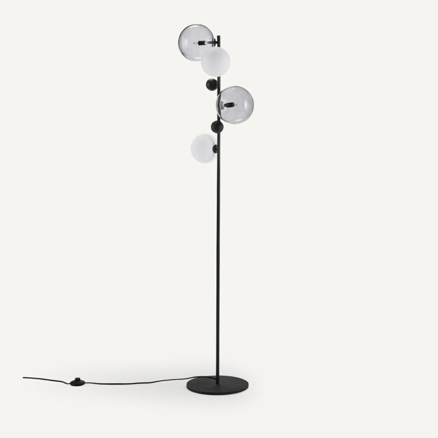 Bullesco Smoked Glass and Metal Floor Lamp - image 1