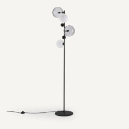 Bullesco Smoked Glass and Metal Floor Lamp - thumbnail 1