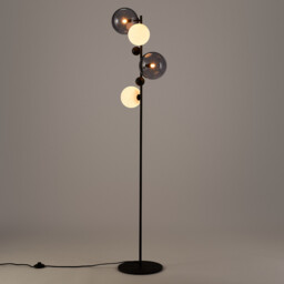 Bullesco Smoked Glass and Metal Floor Lamp - thumbnail 4