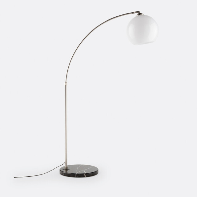 Bowata Steel, Marble and Acrylic Arc Floor Lamp - image 1