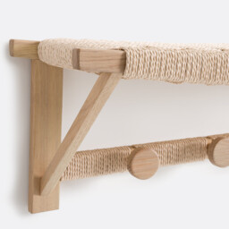 Kioto Wall-Mounted Coat Rack in Oak - thumbnail 4