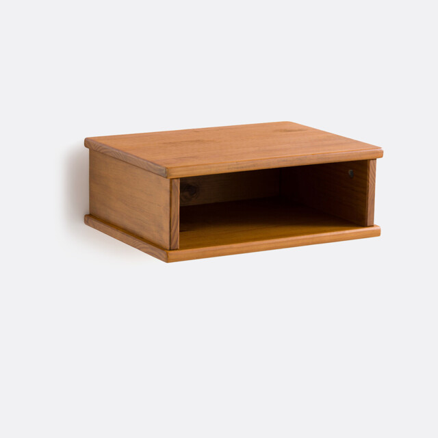 Lunja Brushed Solid Pine Suspended Bedside Table - image 1