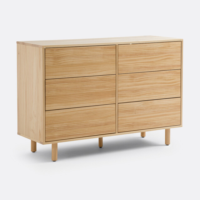 Ravi Chest of 6 Drawers in Solid Pine - image 1