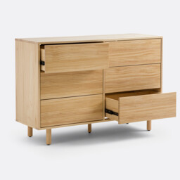 Ravi Chest of 6 Drawers in Solid Pine - thumbnail 4