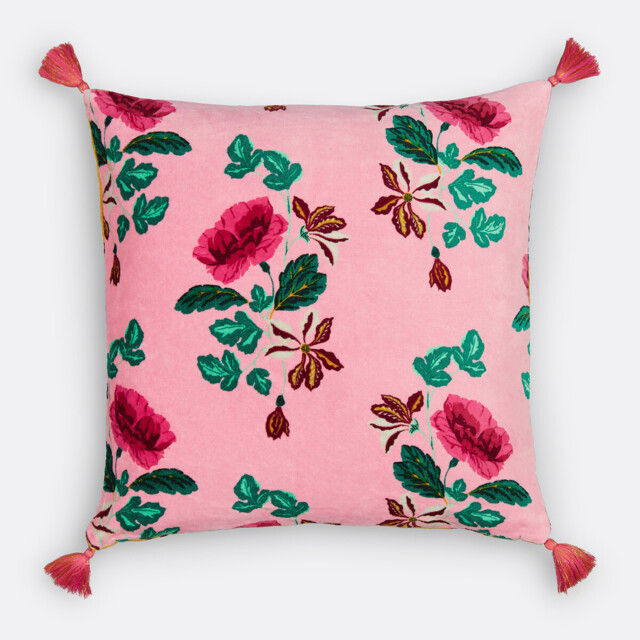 Ingrid 45 x 45cm Floral 100% Cotton Velvet Cushion Cover - image 1