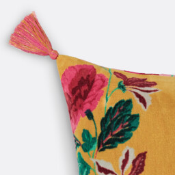Ingrid 45 x 45cm Floral 100% Cotton Velvet Cushion Cover - thumbnail 3