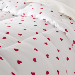 Scacco Heart Print Recycled Microfibre Synthetic Duvet - thumbnail 3
