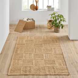 Mulfier Check Woven Jute Rug - thumbnail 1
