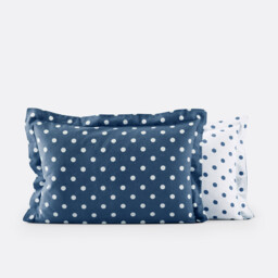 Clarisse Polka Dot Brushed Cotton Pillowcase - thumbnail 3