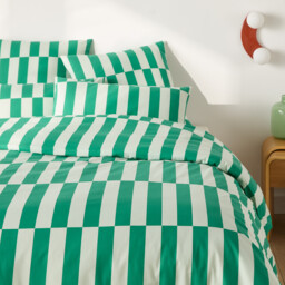Tabaka Green 50% Recycled Cotton Duvet Cover - thumbnail 1