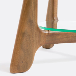 Aiole Glass and Walnut Double-Top Coffee Table - thumbnail 4