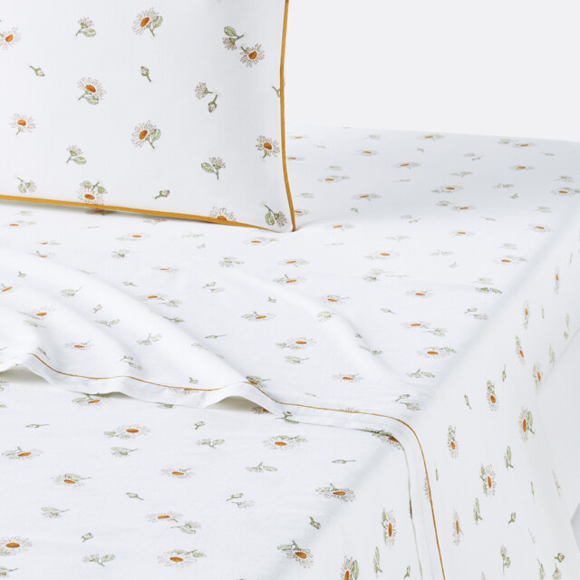 Paquita Floral 100% Washed Cotton Flat Sheet