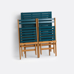 Dudena Acacia 2-Seater Folding Garden Set, Square Table and 2 Chairs - thumbnail 4