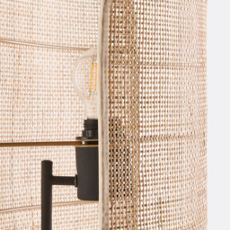 Lola Metal & Cane Wall Lamp - thumbnail 4