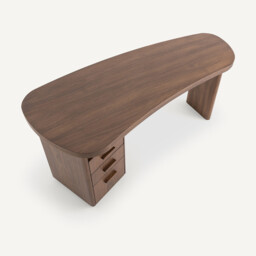 Pali Desk with Organic Shape in Walnut and Veneer - thumbnail 4
