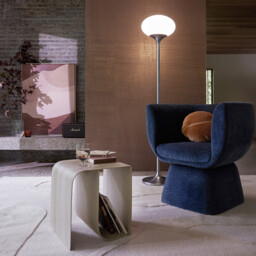 Merisa Chrome Metal & Opaline Floor Lamp - thumbnail 2