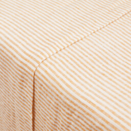 Limona Striped Washed Linen Flat Sheet - thumbnail 2