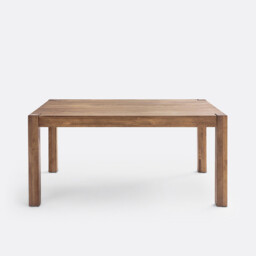 Lunja 6-8 Seater Extending Dining Table in Teak-Stained Pine and Veneer - thumbnail 3