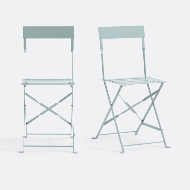 Set of 2 Ozevan Folding Metal Chairs - image 1
