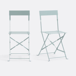 Set of 2 Ozevan Folding Metal Chairs - thumbnail 1