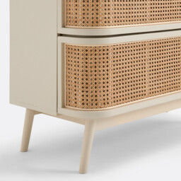 Laora Chest of Drawers with 3 Drawers with Rattan Cane - thumbnail 4