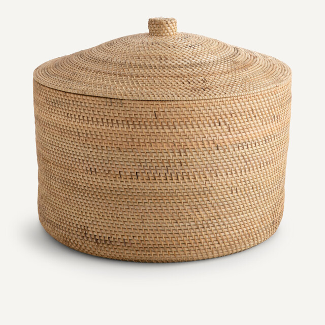 Mirella Rattan and Woven Bamboo Basket - image 1