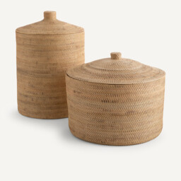 Mirella Rattan and Woven Bamboo Basket - thumbnail 4