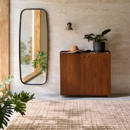Orion Rectangular Mirror in Solid Oak H180cm - thumbnail 2