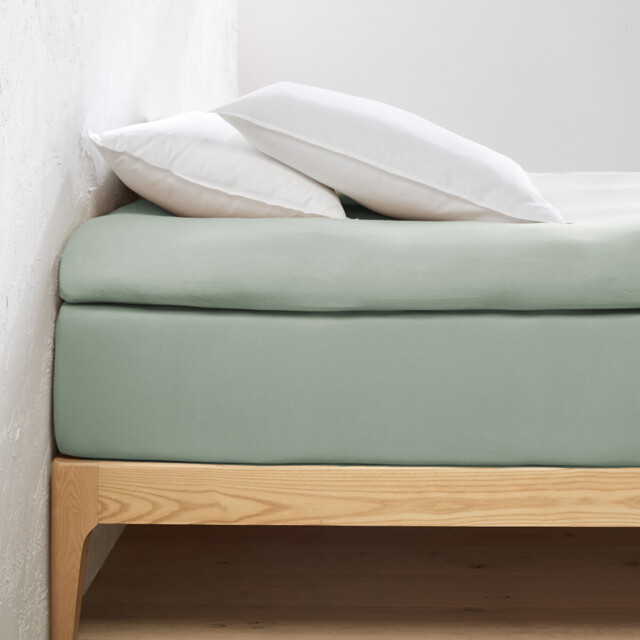 30% Recycled Cotton Jersey Fitted Mattress Topper Sheet - image 1