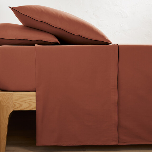 Victor Plain Washed Cotton Satin 300 Thread Count Flat Sheet - image 1