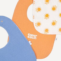 Pack of 3 Cotton Muslin/Towelling Bibs - thumbnail 2