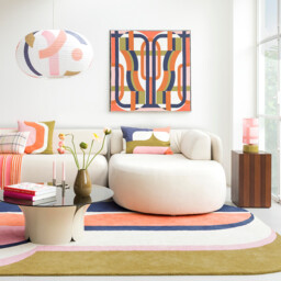 Geometric Print Cotton Rug